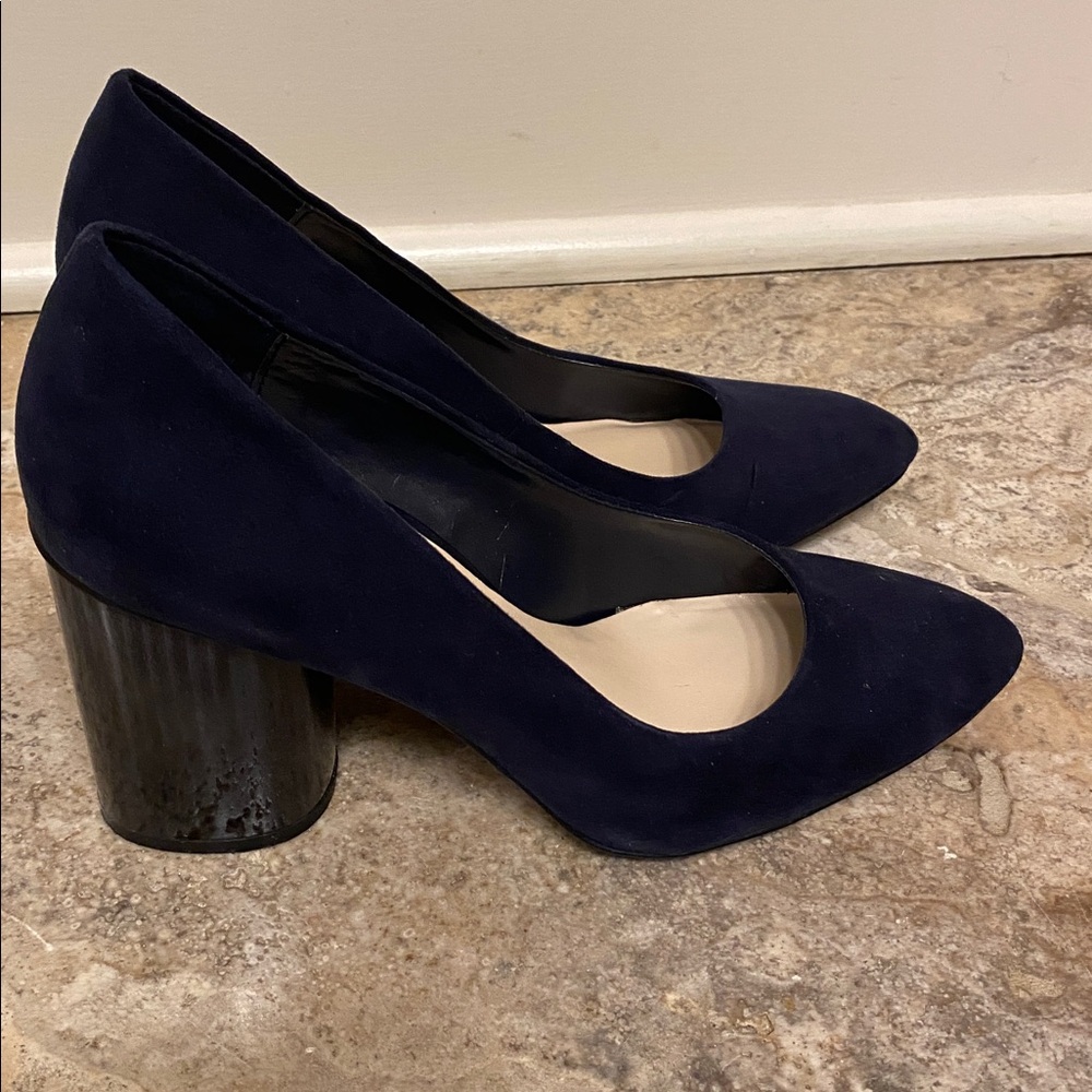 Nine West Navy Block Heel Shoes
